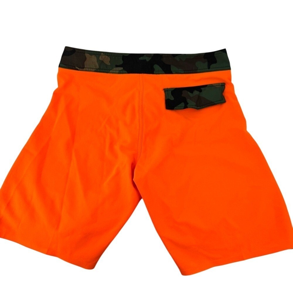 Fox Racing Mens Board Shorts Size 32 Neon Orange Camouflage Trim‎ Swim Trunks - Picture 4 of 9